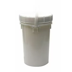 Pail, 6.5 Gal., Plastic Handle, White, W/Lid, Mng8006-Wl