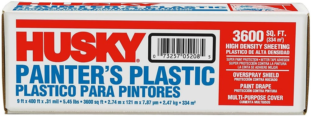 Husky 03509H 9′ x 400′ .31mil High Density Painters Poly Film