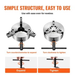 Uimoso 8” 3-Jaw Self-Centering Lathe Chuck for Grinding and Drilling