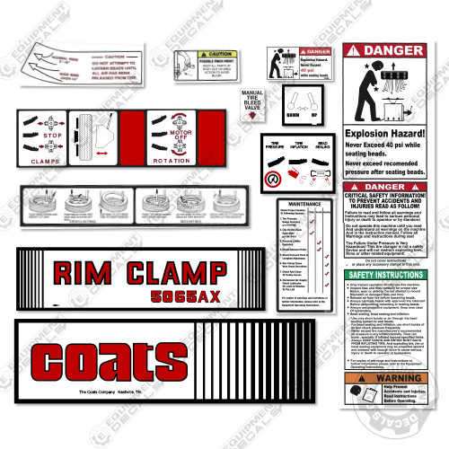 Fits Coats 5065AX Decal Kit Rim Clamp – 7 YEAR OUTDOOR 3M VINYL!