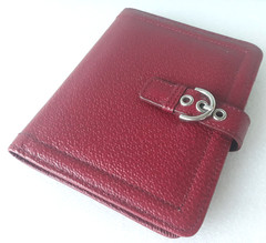 Franklin Covey ~ Ruby Genuine Leather Small Folio Organizer Cover ~ 6″ x 5″ ~New