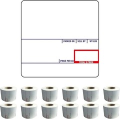 CAS LST-8020 Scale Label, 58 x 60 mm, UPC/Ingredients 12 rolls of 500 labels