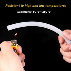 ID 2mm-38mm High Temp Industrial Silicone Tubing Flexible Rubber Hose Pipe White