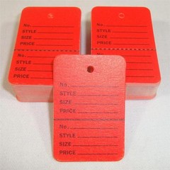 100 Red Unstrung Coupon Garment Merchandise Price Tags Small