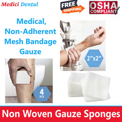 2×2 Non Woven Gauze Sponges 4-Ply, Non-Sterile Cotton Dental Medical (800 Pack)