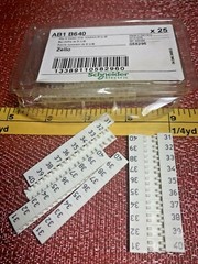 Lot of 25 Sets) Tele Schneider AB1B640 Clip In Terminal Block Number Strip 31-40