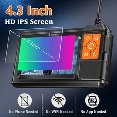 LCD Industrial Endoscopes 1080P HD Borescope 4.3inch 8mm Inspection Snake Camera
