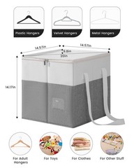 2-Pack Rigid Clothes Hanger Organizer Bag with Dust-Proof Lid, Hanger Storage…