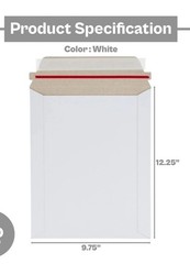 10 White 9.25” x 12.25″ Rigid Photo Document Flatboard Mailers #4