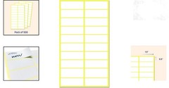 500 White File Folder Labels 1.5 x 0.5 inch Matte Self-Adhesive