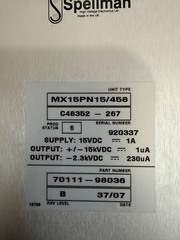 Spellman Power Supply MX15PN15/458 C48352-267