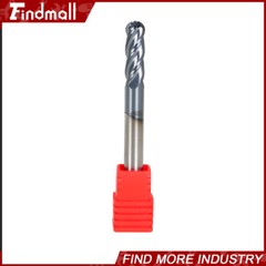 5Pcs Carbide End Mill 1/4″ 4 Flute Ball Nose 2-1/2″ Overall Length -TIALN COATE