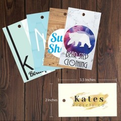 2″ x 3.5″ Custom Printed Clothing Tags ~ Hang Tags ~ Custom Tags ~ Business tag