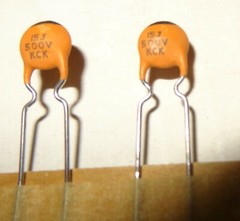 3 pcs.Ceramic Capacitors. 15pF 500V,