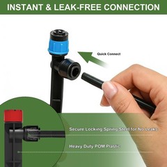 230FT Drip Irrigation Kit for Outdoor Plants, Adjustable Sprinklers & Nozzles