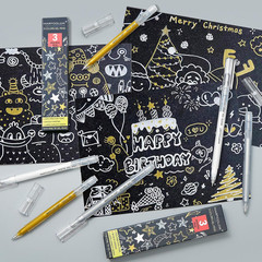 Gold Silver White Gel Pens, 1Mm Fine Point Gel Ink Pen Opaque Archival Ink Pens