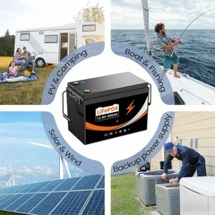 12V 300Ah LiFePO4 Lithium Battery Built 200A BMS for Solar Marine RV Golf Buggy