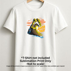 Sublimation Surfing Hand Ocean Ready To Press Heat Transfer
