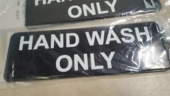 Lot of 4 – Traex 4504 Black HAND WASH ONLY Sign with White Letters