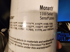 Avery Dennison Monarch 1100 Series Senso Labels 10 Rolls White + FREE Ink roller
