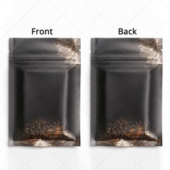 Multi-size Matte Black Foil Mylar Flat Zip Lock Pouch Bag w/ Printing&Tear Notch