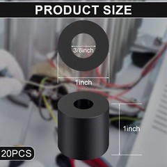 Rubber Spacer 1 Inch OD x 3/8 Inch ID x 1 Inch Thickness Rubber Bushing Round…