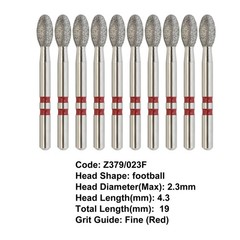 Zirconia Cutting Diamond Burs FG Football Egg 379 368 Fine Medium High Speed