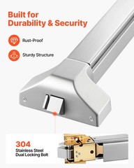VEVOR Push Bar Panic Exit Device Panic Bar for Exit Doors 31″ Dual Locking Bolt