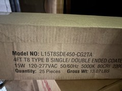 25- MAX-LITE 4ft LED T8 LED Light Bulb 15W 5000K Bypass 1 or 2 Pin