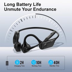 Smof Open-Ear Headphones with Mic, Bluetooth Headphones with Microphone Bluet…