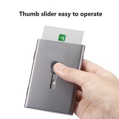 2 Pack Thumb Drive Business Card Holder Stainless Steel Slide Out Name Card Case