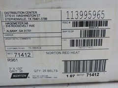 Norton R961 65778 Red Heat Ceramic 3″x132″ 36 Grit Cloth Belt Box Of 25 Belts