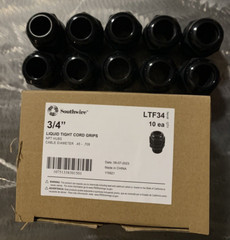 Lot of 10 Liquid Tight Cord Grip 3/4″ NPT Nylon; Cord Range: 0.45 – 0.709 LTF34