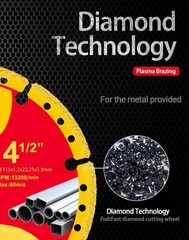 Diamond Metal Cutting Wheel 4 1/2 in for Angle Grinder Blade,Cut Off Wheel 7/…