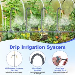 1-Set Drip Irrigation System, 20Ft 5/16″ Hose Garden Watering Misting System …