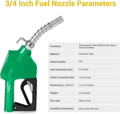 3/4 inch Automatic Fuel Nozzle Self-sealing Diesel Transfer Nozzle Auto Shut Off