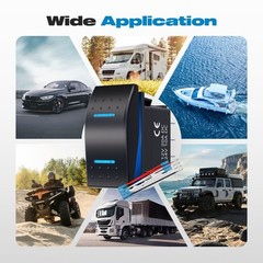 3 Position Rocker Switch, Waterproof ON/Off/ON 12V 20A 24V10A Rocker Switch 7…