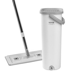 VEVOR Mop and Bucket with Wringer Set 3 Mop Pads Flat Squeeze Bucket Set