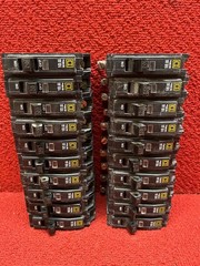 Lot of 20 Square D QO120 Circuit Breakers 20Amp 1 Pole 120/240VAC 10ka Good Cond
