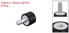 Rubber Mount 4pcs M5 Male/Female Vibration Isolator Shock Absorber, D15mmxH10mm