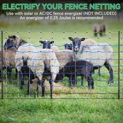 Blue Electric Fence Netting, 49.6″ H x 164′ L, Electric Fencing for Goats, Sheep