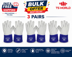 3 Pairs Goat Leather TIG Welding Gloves – Premium Comfort, Protection