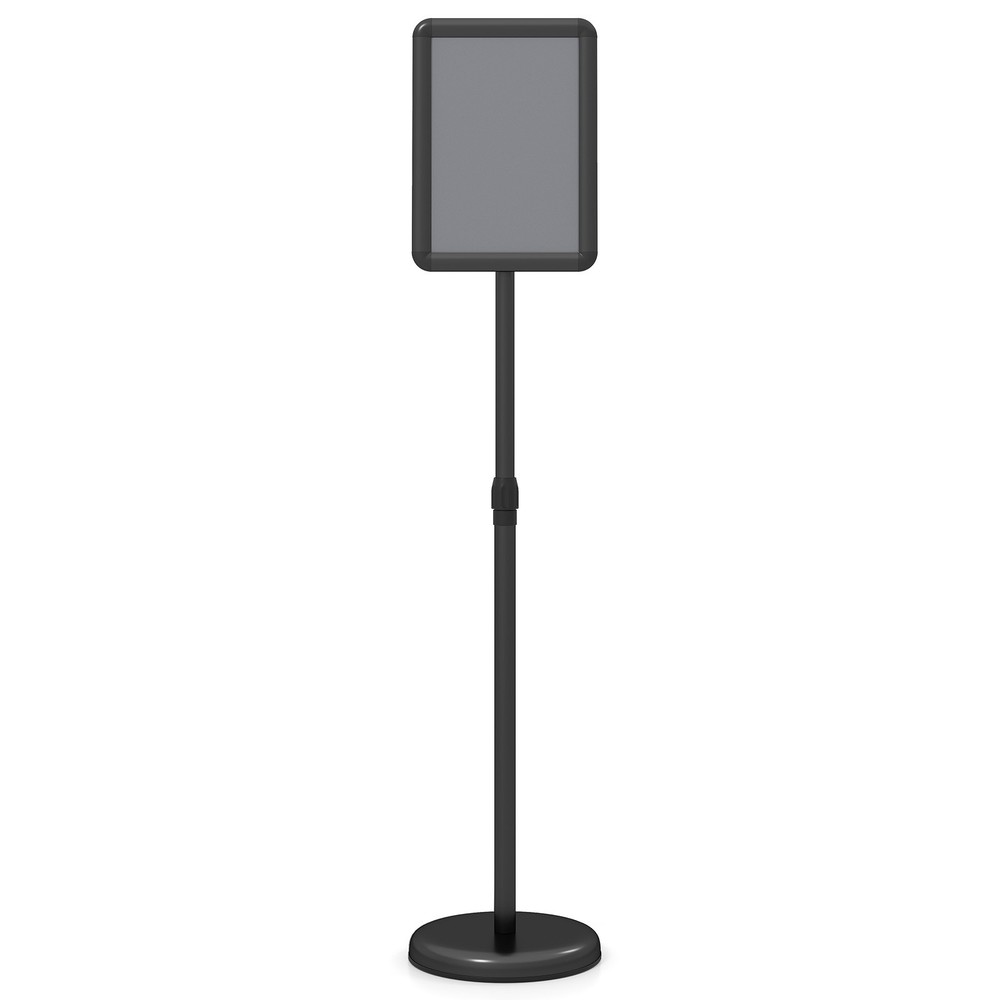 Sign Holder Stand 8.5 x 11 Inch w/ Snap-Open Frame & 360° Rotation for Malls