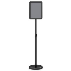 Sign Holder Stand 8.5 x 11 Inch w/ Snap-Open Frame & 360° Rotation for Malls