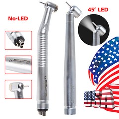 1-5 Dental Standard Head/45 Degree LED High Speed Handpiece 2/4 Hole Fit NSK TB1
