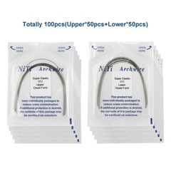 100pc Orthodontic Arch Wire Niti Stainless Steel Round Rectangular Ovoid Natural