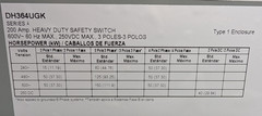 🤪 EATON 200 AMP NON FUSED SAFETY SWITCH 600 VAC 3Ø 150 HP DH364UGK