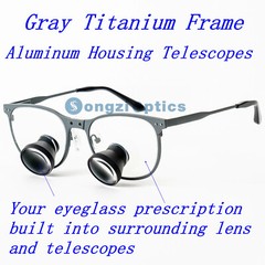 2.5X 3X 3.5X Optional Gray Titanium Frame TTL Dental Surgical Loupes Customized