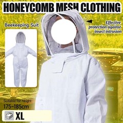 XL Bee Suit with Glove and Veil Hood for Bee Keeper Men Women Beekeeping Suit