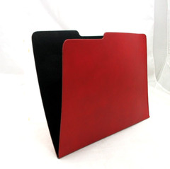 File Folder Leather Graphic Image Made in America RED w Black